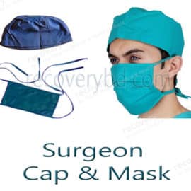 Surgeon Cap & Mask Set; Doctor Cap & Mask ; Surgical Cap