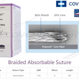 Braided Absorbabble Suture; Covidien Polysorb 3-0 USA