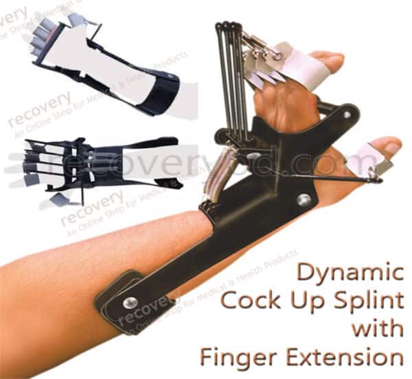 dynamic cockup with finger extension